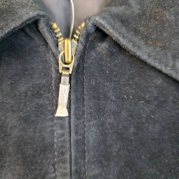 Black Suede Lined Jacket Size XL Vintage Deadstock Outerwear Catherine Stewart - Picture 6 of 14